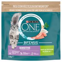 1,4kg PURINA ONE Sensitive pulyka száraz macskatáp 15% kedvezménnyel