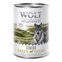 10 + 2 ingyen!  12 x 400 g Wolf of Wilderness - Green Fields - bárány & csirke