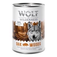 10 + 2 ingyen!  12 x 400 g Wolf of Wilderness - Oak Woods vaddisznó