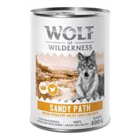 10 + 2 ingyen!  12 x 400 g Wolf of Wilderness - Sandy Path - Szárnyas csirkével