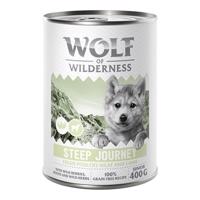 10 + 2 ingyen!  12 x 400 g Wolf of Wilderness - Steep Journey - Szárnyas báránnyal