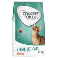 10kg Concept for Life Sterilised Cats lazac száraz macskatáp 20% kedvezménnyel