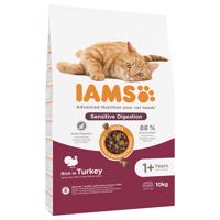 10kg IAMS Advanced Nutrition Sensitive Digestion pulyka száraz macskatáp