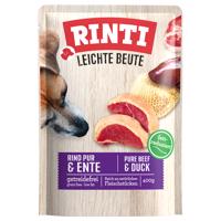 10x400g RINTI Leichte Beute nedves kutyatáp - Marha pur & kacsa