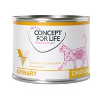 12 x 200 g Concept for Life Veterinary Diet Urinary Chicken nedves eledel felnőtt macskáknak