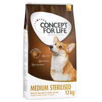 12kg Concept for Life Medium Sterilised száraz kutyatáp 10+2 ingyen