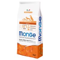 12kg Monge Natural Superpremium All Breeds Adult kacsa, rizs & burgonya száraz kutyatáp