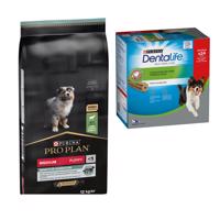 12kg PURINA PRO PLAN OptiDigest Medium Puppy száraz kutyatáp+24db snack ingyen