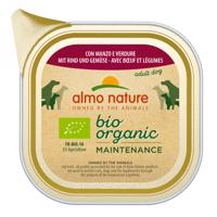 12x100g Almo Nature Bio marha & bio zöldség nedves kutyatáp