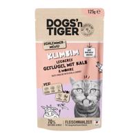 12x125g Dogs'n Tiger Cat Szárnyas & borjú nedves macskaeledel