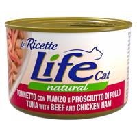 12x150g Life Cat Le Ricette tonhal, marhahús & sonka nedves macskatáp