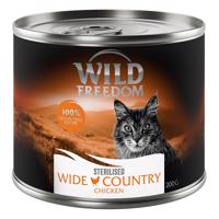 12x200g Wild Freedom Adult Wide Country Sterilised - csirke pur gabonamentes nedves macskatáp