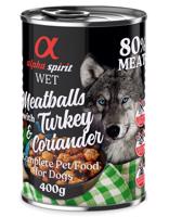 12x400g alpha spirit Dog Meatballs Pulyka & koriander nedves kutyatáp