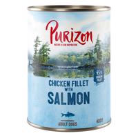 12x400g Purizon Adult - gabonamentes nedves kutyatáp- Lazac, spenót, kókusz