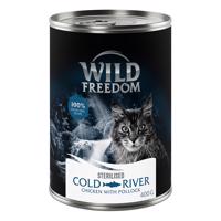 12x400g Wild Freedom Adult Sterilised Cold River - csirke & tőkehal gabonamentes nedves macskatáp