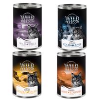 12x400g Wild Freedom Adult Sterilised gabonamentes nedves macskatáp Vegyes csomag (4x csirke, 4x csirke & tőkehal, 2x nyúl & csirke, 2x kacsa & csirke)