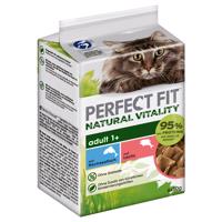 12x50g Perfect Fit Natural Vitality Adult 1+ Nyílt tengeri hal & lazac nedves macskatáp 10+2 ingyen