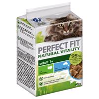 12x50g Perfect Fit Natural Vitality Adult 1+ Nyílt tengeri hal & pulyka nedves macskatáp 10+2 ingyen