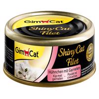 12x70g GimCat ShinyCat csirke & garnéla nedves macskatáp