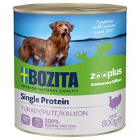 12x800g Bozita Single Protein Paté Zooplus Anniversary Edition pulyka nedves kutyaeledel