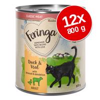 12x800g Feringa Classic Meat Bárány & marha nedves macskatáp