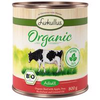 12x800g Lukullus Organic Adult marha & alma (gluténmentes) nedves kutyatáp