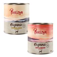 12x800g Purizon Organic nedves kutyatáp- Vegyes csoma 6 x csirke & liba, 6 x marha & csirke