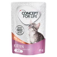 12x85g Concept for Life Kitten lazac gabonamentes nedves macskatáp aszpikban