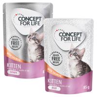 12x85g Concept for Life Kitten lazac gabonamentes szószban+12x85g Concept for Life Kitten lazac gabonamentes aszpikban nedves macskatáp 15% árengedménnyel