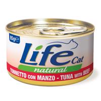 12x85g LifeCat Natural Adult Tonhal & marha nedves macskaeledel