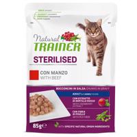 12x85g Natural Trainer Adult Sterilised macska nedvestáp - Marha