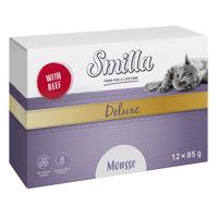 12x85g Smilla Deluxe Mousse marha & kakukkfű nedves macskatáp