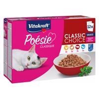 12x85g Vitakraft Poésie Classic Sauce nedves macskatáp vegyes csomag 4 fajtával