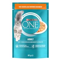 13x85g PURINA ONE Adult nedves macskatáp- Csirke & zöldbab