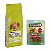 14kg PURINA Dog Chow Adult csirke száraz kutyatáp+90g Adventuros vaddisznó kutyasnack ingyen