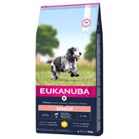 15kg Eukanuba Caring Senior Medium Breed csirke száraz kutyatáp 13+2 ingyen