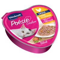 15x85g Vitakraft Poésie Création csirke & zöldség szószban nedves macskaeledel