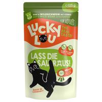 16x125g Lucky Lou Adult Marha & vaddisznó nedves macskatáp