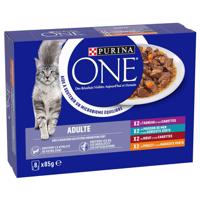 16x85g PURINA ONE Adult nedves macskatáp vegyes csomagban