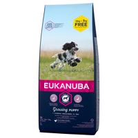 18kg Eukanuba Puppy Medium Breed csirke száraz kutyatáp 15+3kg ingyen