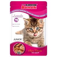 24x100g Super Benek Super Chunks Kitten Bárány szószban nedves macskatáp