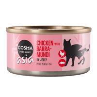 24x170g Cosma Asia csirke & óriás ausztrál sügér nedves macskatáp 20+4 ingyen