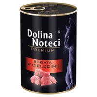 24x400g, Dolina Noteci Premium, borjúhúsban gazdag, nedves macskaeledel