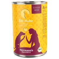 24x400g Hermann's Classic Bio Menü Bio csirke bio rizzsel nedves kutyatáp