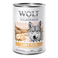 24x400g Wolf of Wilderness rendkívüli kedvezménnyel! nedves kutyatáp -  Adult "Expedition"  Sandy Path - Szárnyas csirkével