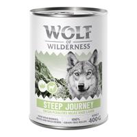 24x400g Wolf of Wilderness rendkívüli kedvezménnyel! nedves kutyatáp - Adult "Expedition" Steep Journey - Szárnyas báránnyal