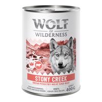 24x400g Wolf of Wilderness rendkívüli kedvezménnyel! nedves kutyatáp - Adult "Expedition"  Stony Creek - Szárnyas marhával