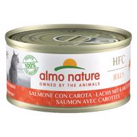 24x70g Almo Natura HFC Natural lazac & sárgarépa aszpikban nedves macskatáp