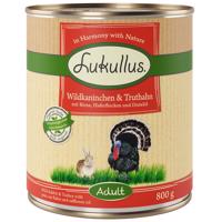 24x800g Lukullus Naturkost Adult vadnyúl & pulyka nedves kutyatáp