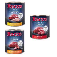 24x800g Rocco Classic nedves kutyatáp Topseller-mix: marha pur, marha/szárnyasszív, marha/csirke 22+2 ingyen